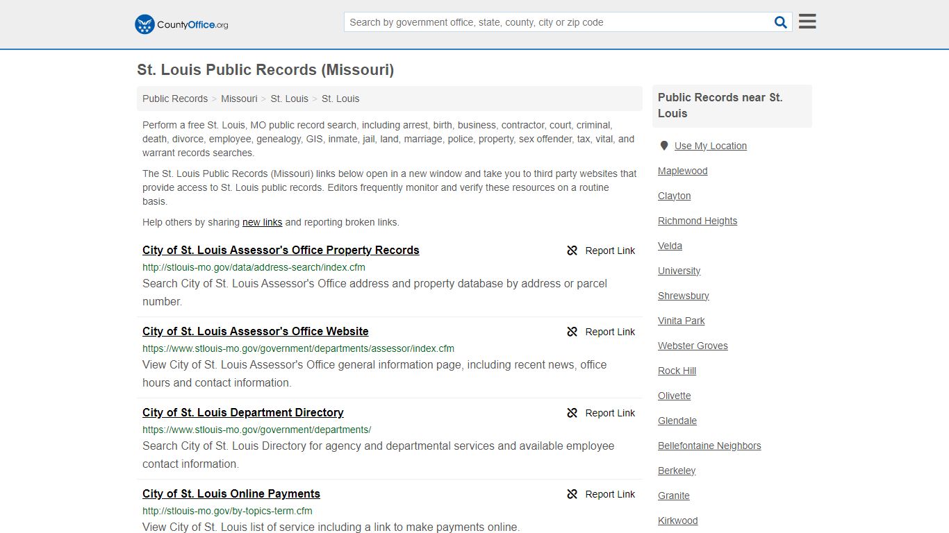 Public Records - St. Louis, MO (Business, Criminal, GIS, Property ...